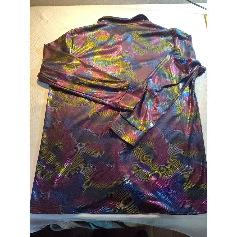 VINTAGE METALLIC PARTY SHIRT COLORS Glimmer PSYCHEDELIC Long Sleeve 1460 - Picture 7 of 7
